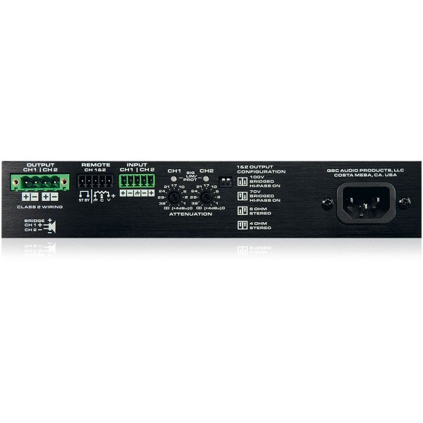 QSC SPA260 2 Channel 250W Energy Star Commercial Amplifier 70V / 100V