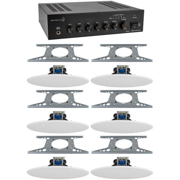 Dayton Audio DA40T 40W 70V Tabletop Mixer-Amplifier with (6)