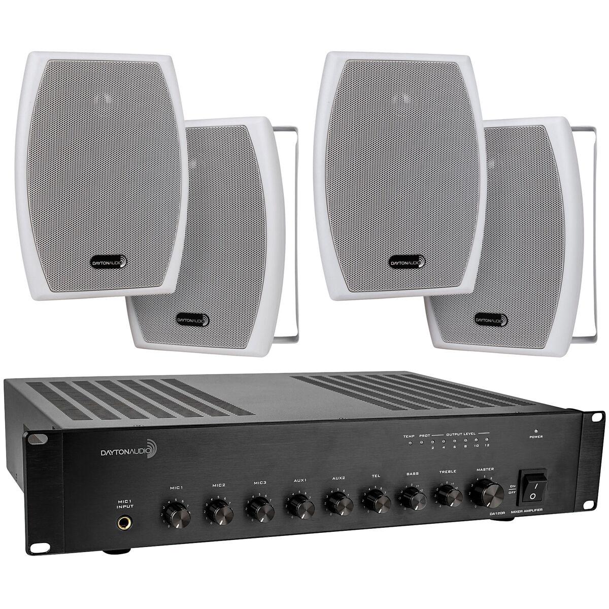 Dayton Audio DA120R 120W 70V Rack Mixer-Amplifier (4) 5-1/4