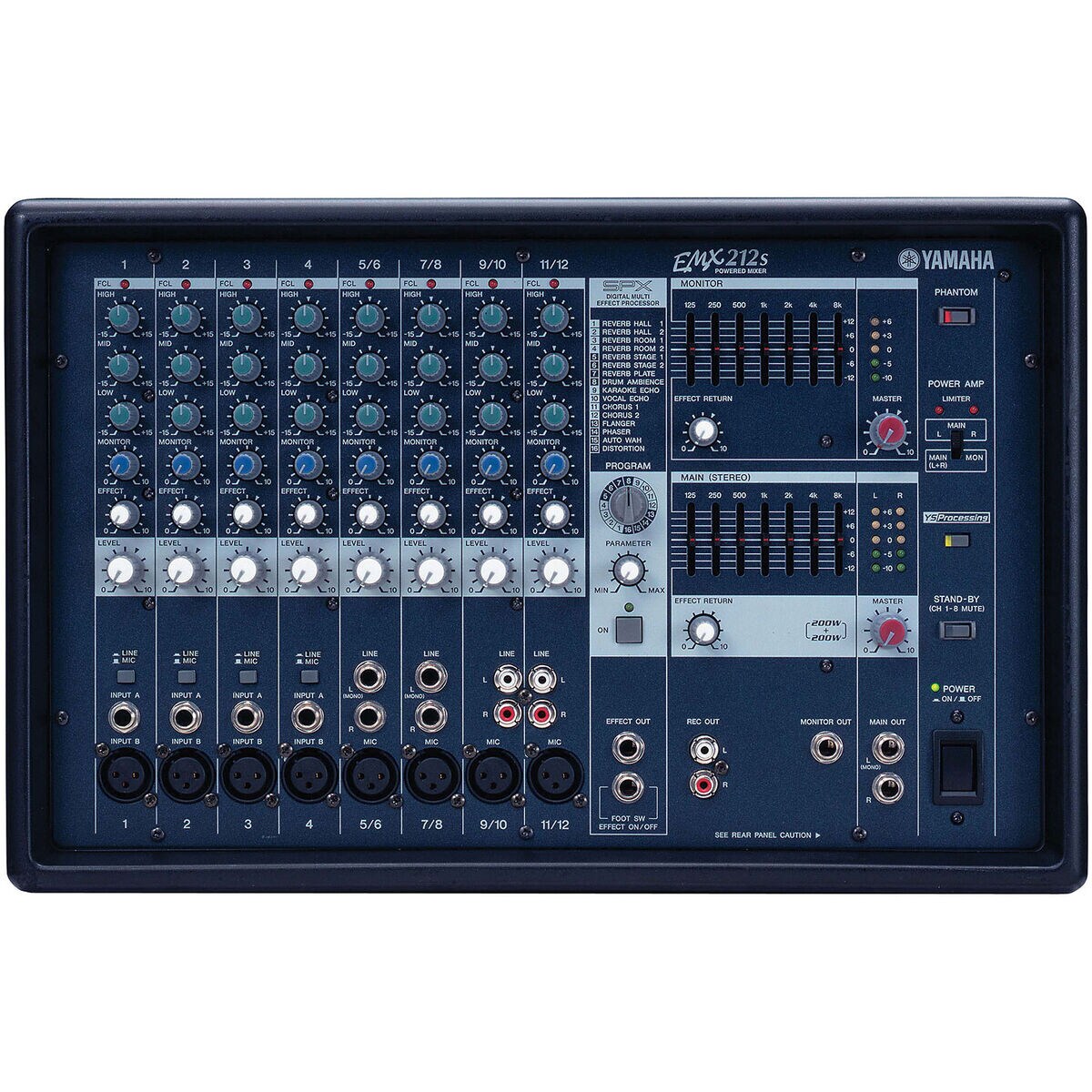 Yamaha Emx212s 12 Channel 2w Powered Mixer With Spx Effects Yamaha Emx212s 12 Channel 2w Powered Mixer With Spx Effects