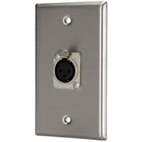 Pro Co WP1004 (1) XLR Female Stainless Steel Metal Wallplate Single Gang