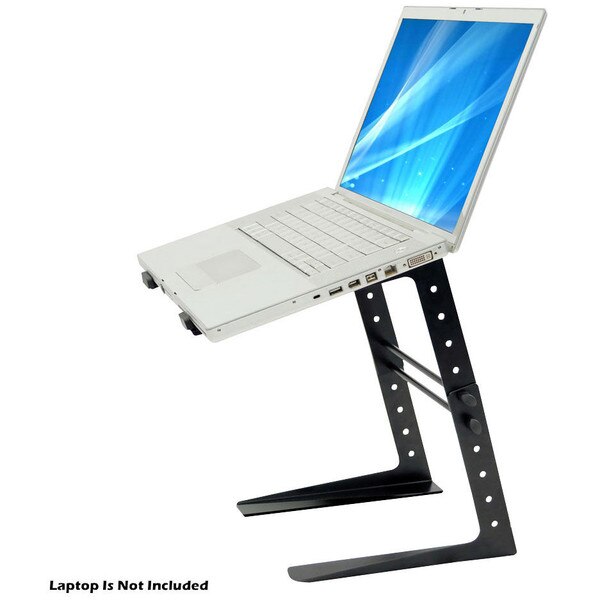 Pyle PLPTS55 Portable Foldable Laptop Stand – Telescoping Height Adjustable For DJs & Presenters