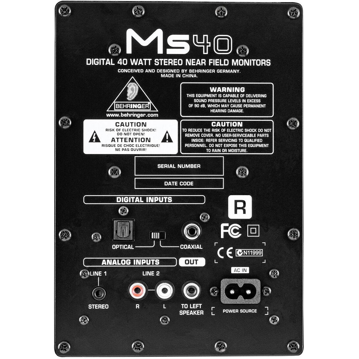 Behringer MS40 Digital Monitor Speakers 