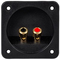 Square Speaker Wire Terminal Cup 3-1/8&quot; Gold Spring-Loaded