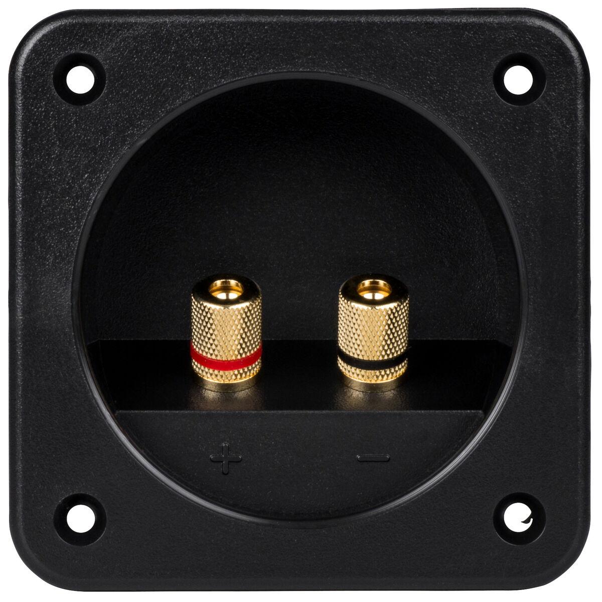 BLUECELL 1 Pair 3-Inch Double Binding Round Gold Plate Push Spring Loaded Jacks Speaker Box Terminal Cup 