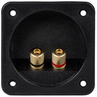 Parts Express Square Gold Binding Post Banana Jack 3-1/8&quot; Speaker Terminal