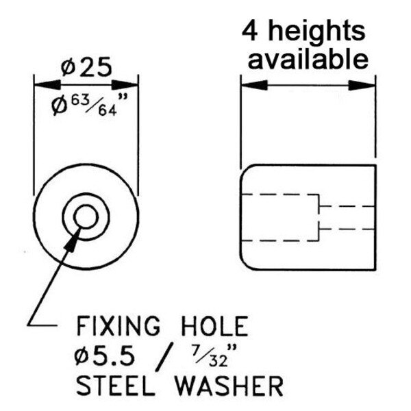 Gommini Per Sedie,Piedini Gomma 14mm 16mm 20mm 25mm Diametro Interno Nero Rotondo Mobili Sedia Gamba - Foto 7