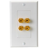 Audtek Speaker Wallplate Four Banana/Binding Post