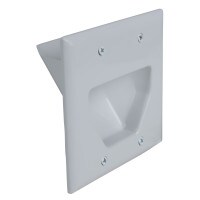 DataComm 45-0002-UWH 2-Gang Recessed Low Voltage Cable Plate