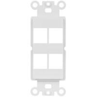 DataComm 20-5172 Decor Wall Plate Insert for 4 Keystones White