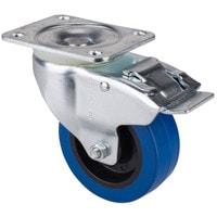 Penn-Elcom W9008-V6 4&quot; Braked Swivel Caster w/Blue Wheel 550 lb.