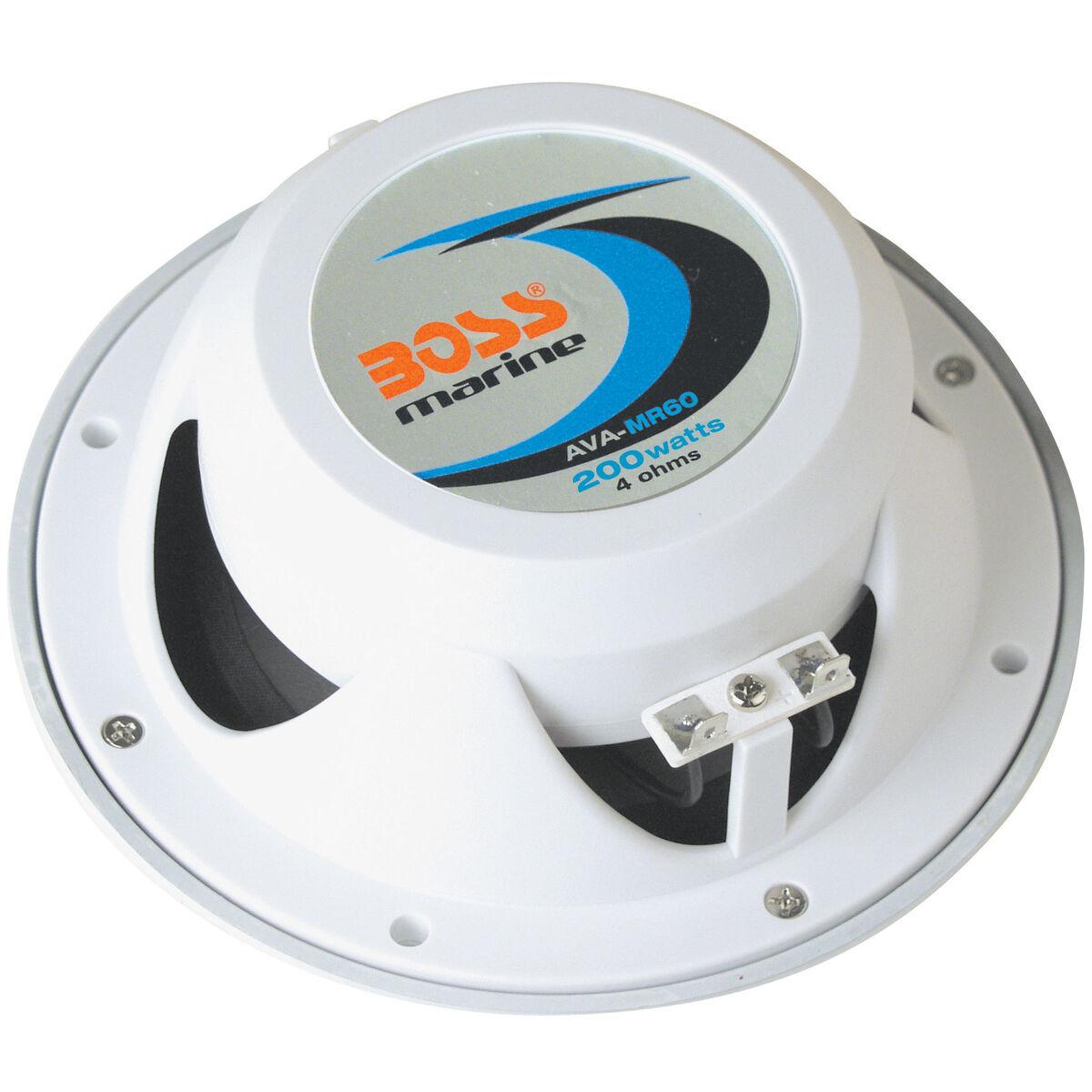 BOSS Audio Systems MR60W/AVA-MR60 2ウェイマリンスピーカー (6.5インチ) Boss Audio MR60 W 500 W4 MC900B \u0026 Pair of 200 W Marine 2 Way Speakers Set