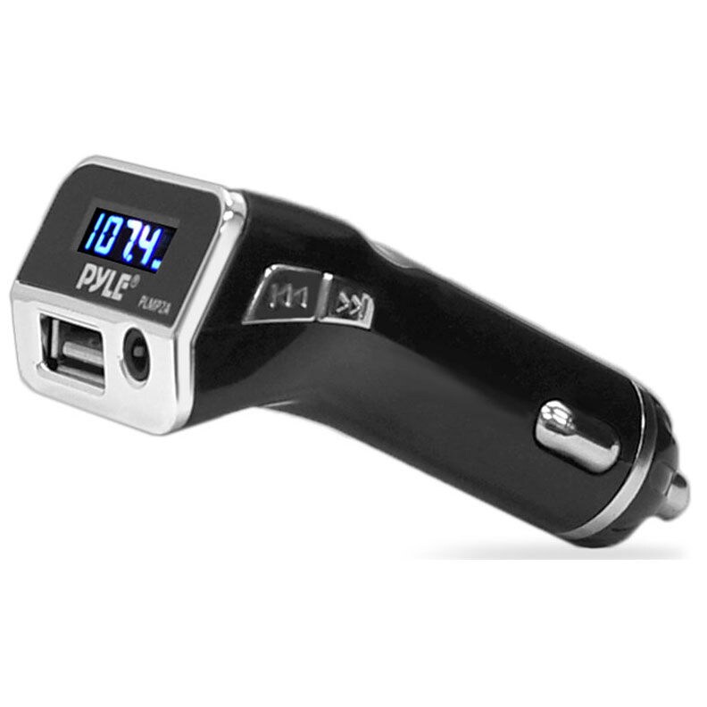 richting Bedoel Hijsen Pyle PLMP2A FM Radio Transmitter with USB Port 3.5mm Aux Input Car Lighter  Adaptor