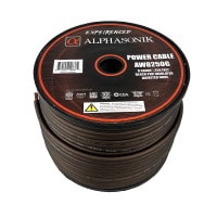 Alphasonik AW8250G 8 Gauge Ground Wire Roll 250 ft Black