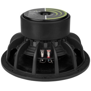 Ultimax subwoofer upside down showing the motor