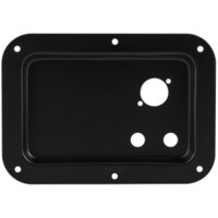 Metal Dish Speaker Terminal Plate for One Neutrik D &amp; Two 1/4&quot; Black 5&quot; x 7-1/16&quot;