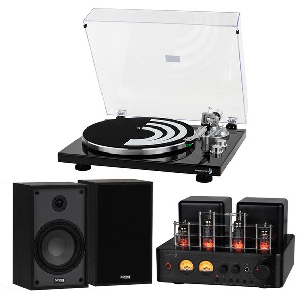 Dayton Audio Hi-Fi Bookshelf Stereo System, Black