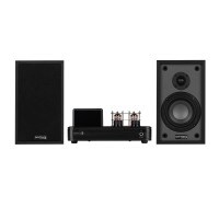 Dayton Audio Desktop Bundle: Classic B40 Bookshelf Speakers, HTA20 Bluetooth Amplifier, Black