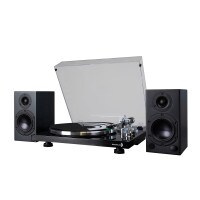 Dayton Audio M4 Powered Monitor and Turntable Bundle Black