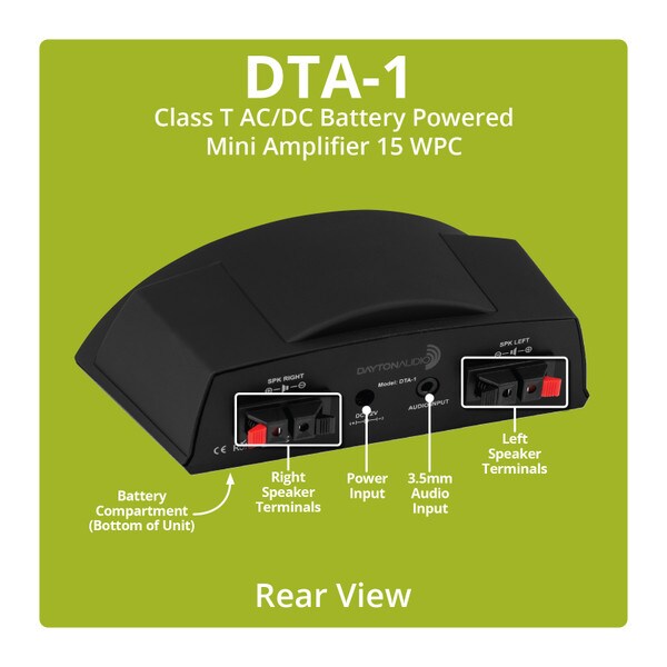 nationale vlag Kent Portugees Dayton Audio DTA-1 Class T AC/DC Battery Powered Mini Amplifier 15 WPC
