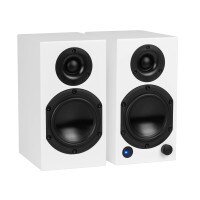 Dayton Audio M4 4” Powered Desktop Speakers with Bluetooth and USB DAC, Matte White