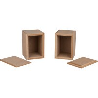 Knock-Down MDF 0.04 ft³ Micro Bookshelf Cabinet Pair