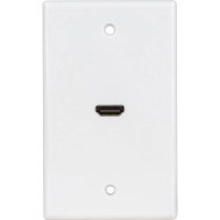 Parts Express 1-Port HDMI Wall Plate with 8&quot; Pigtail White
