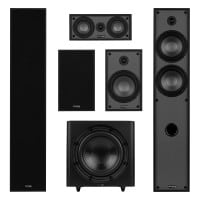 Dayton Audio Classic Collection Black 5.1 Channel Home Theater Bundle with 12&quot; Powered Subwoofer