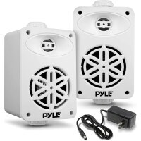 Pyle PDWRBT36WT 3.5&quot; Outdoor Waterproof Bluetooth Speaker Pair White