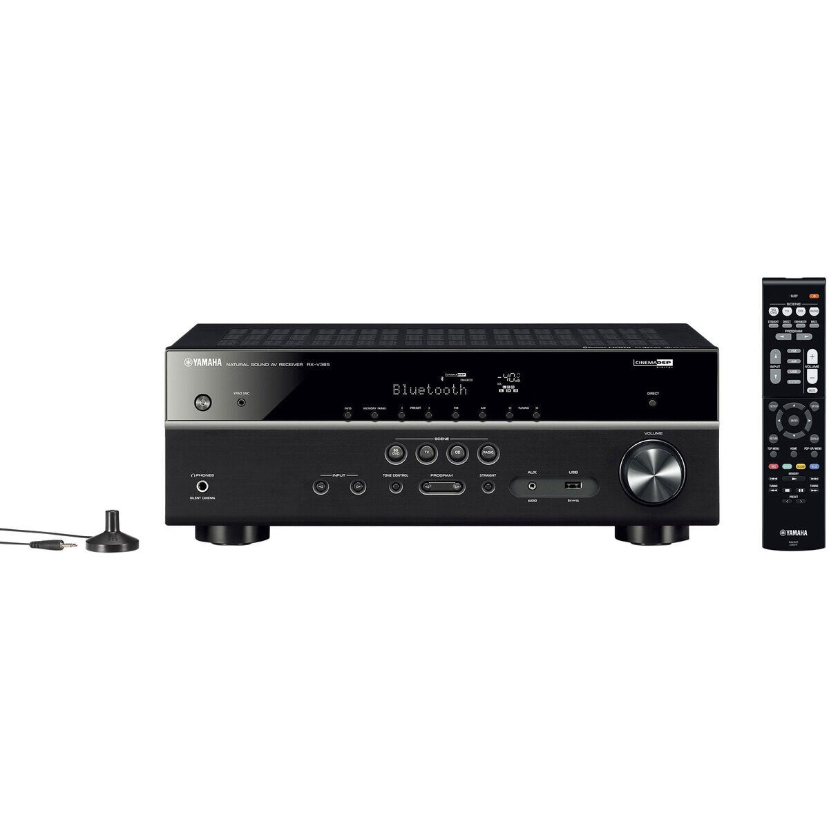 Yamaha Rx V385 5 1 Channel Home Theater Receiver With Bluetooth 100 Watts Per Channel 4.1 5.25″ woofer system for deep vocal and bass effects. yamaha rx v385 5 1 channel home theater receiver with bluetooth 100 watts per channel