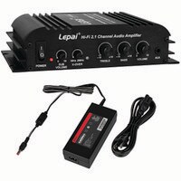 Lepai LP-168HA 2.1 2x40W Mini Amplifier + 1x68W Sub Output with 12 VDC 3A 120 VAC Power Supply