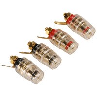 Mini Gold Plated Insulated 5-Way Binding Post Banana Jack Set 2 Red 2 Black