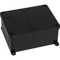 Indoor/Outdoor 4.7&quot; x 3.74&quot; x 2&quot; IP68 Black Project Box with 3-Feed Through Waterproof Cable Gland Connectors