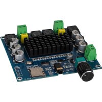 2 x 100W Bluetooth 5.0 TDA7498 Amplifier Board with Micro SD Card Reader 12 to 30 VDC