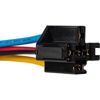 12 VDC 5-Pin Interlocking Relay Socket for Bosch Type Relay with 12 AWG Power/18 AWG Coil 11.5&quot; Leads
