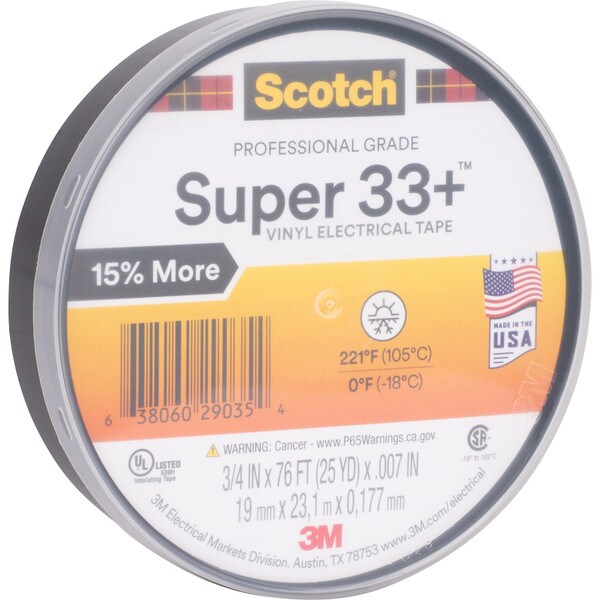 Faeröer Uitvoeren cliënt 3M Scotch Super 33+ Electrical Tape 3/4" x 76 ft.