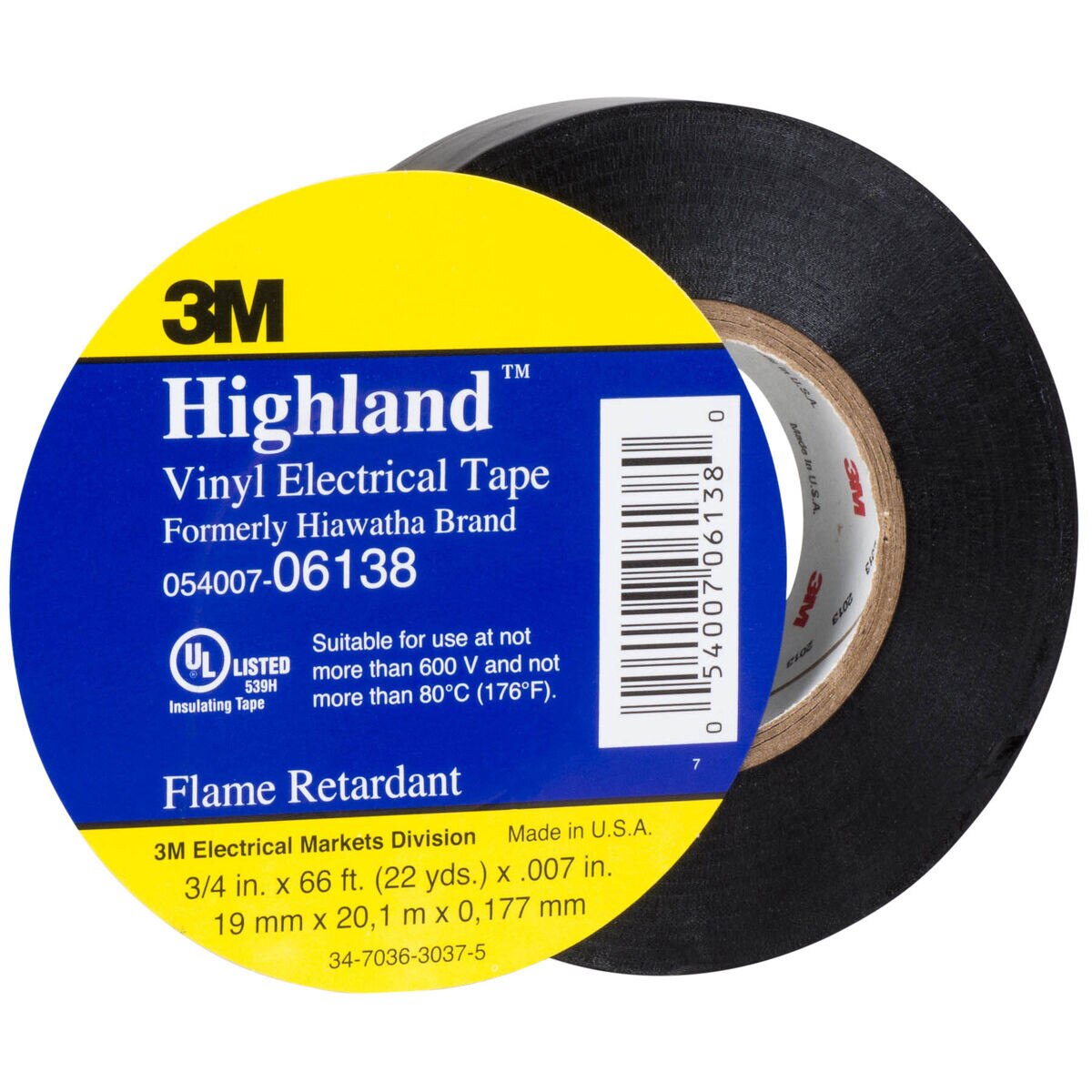 3M Highland Flame Retardant Electrical Tape 3/4" x 66 ft.