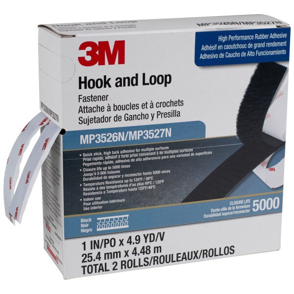 1 x 10 Yd Adhesive Backed Hook & Loop Roll