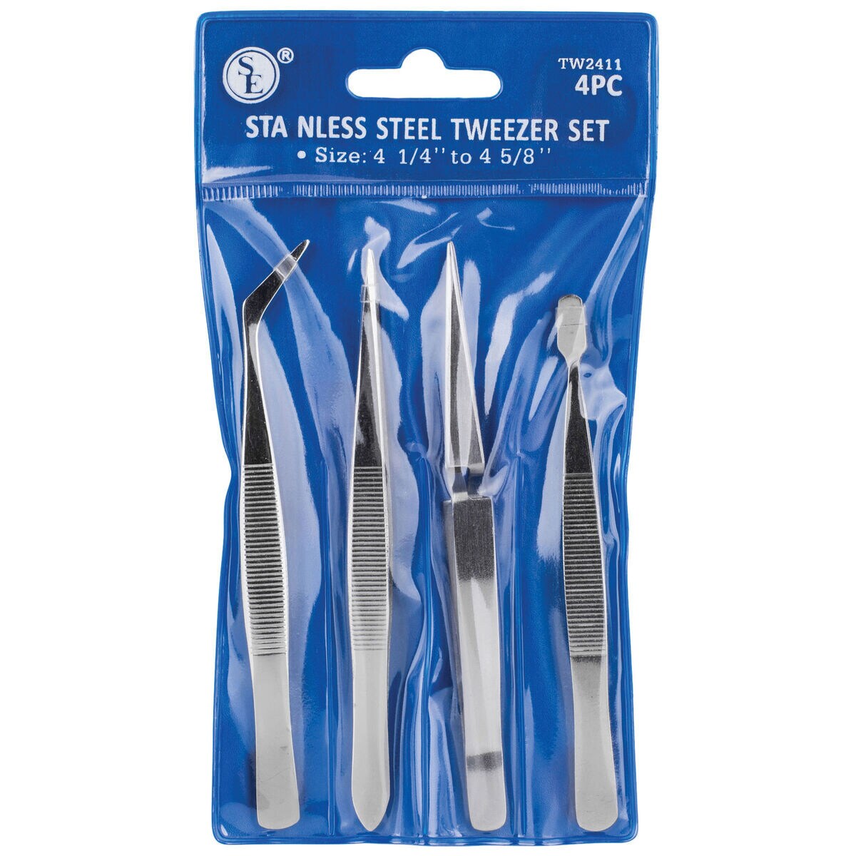 SE Tw2-411 4 Piece Tweezer Set