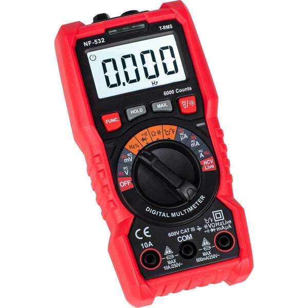 True RMS Digital Multimeter with Temperature Probe and Shock Proof Cover