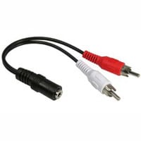 Dalco 6 Inch 3.5mm Stereo Female/RCA Male x 2 Audio Cable