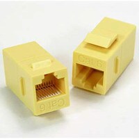 Cat 6 RJ45 Inline Coupler with Keystone Latch - Yellow