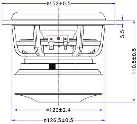 Dimensional Drawing of the Epique E150HE-44