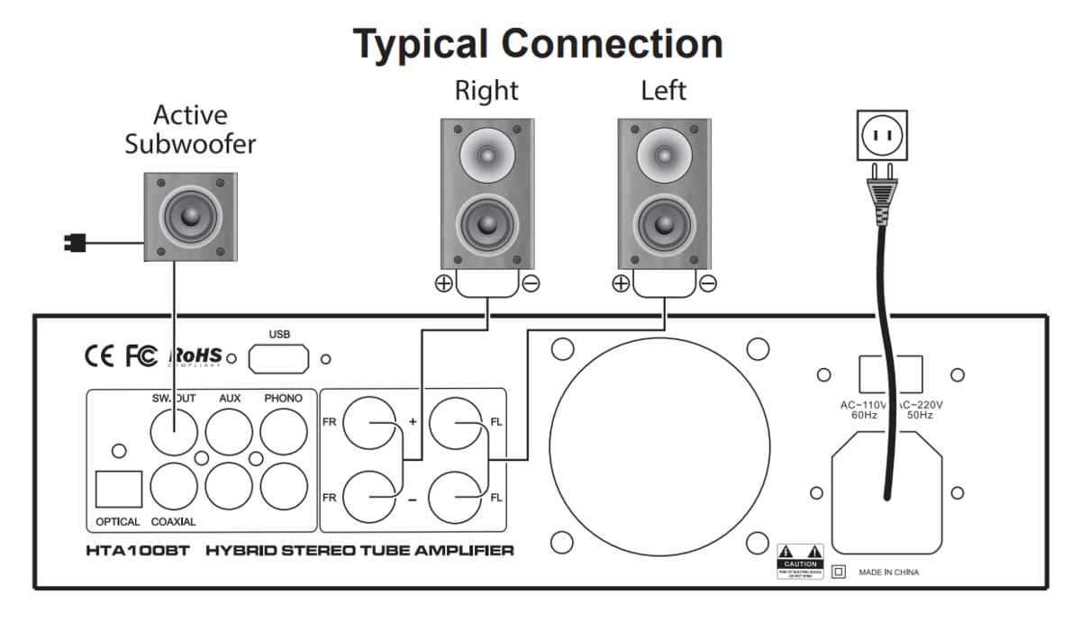 HTA100BT connection schematic