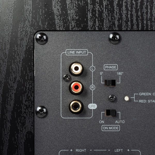 Close up of line input connections