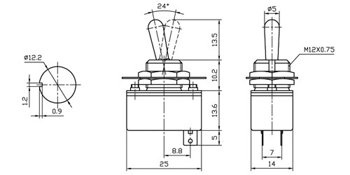 SPST Light Duty Toggle Switch