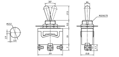 SPDT Heavy Duty Toggle Switch Center Off