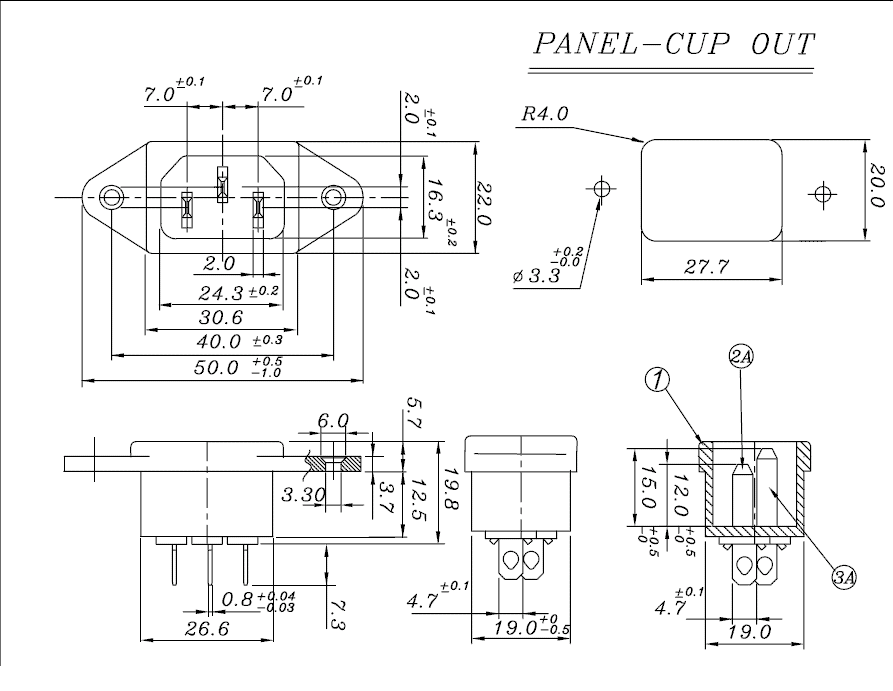 Parts Express IEC AC Power Jack Chassis Mount 6 pin cb microphone wiring diagram 