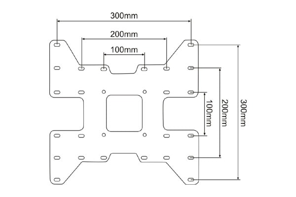 VESA Adapter, 200x200 Pattern to 300x100, 300x200 & 300x300