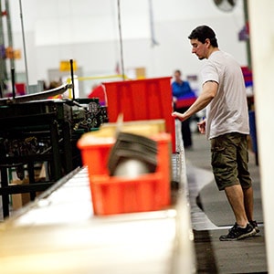 Orders being assembled in the Parts Express Warehouse.